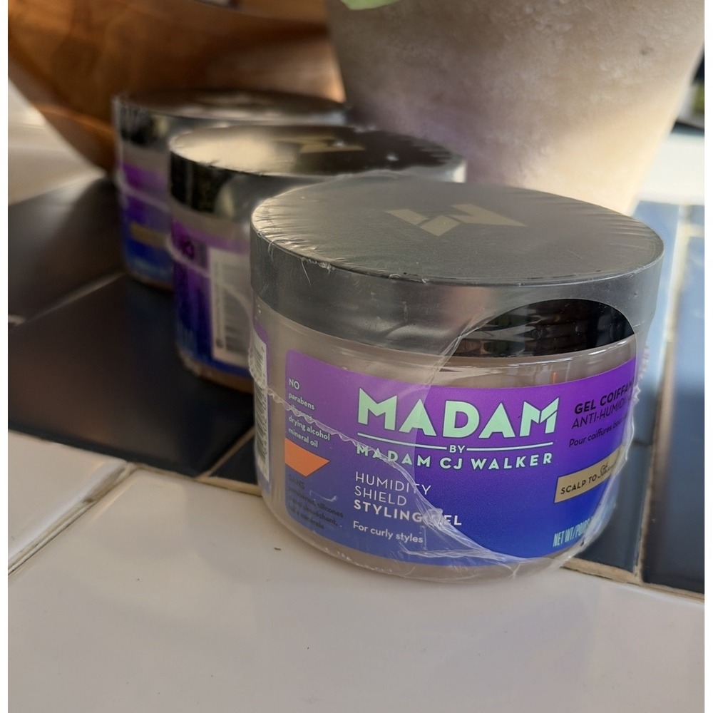 3 Pk~Madam by Madam CJ Walker Humidity Shield Styling Gel for Curly Styles 10 oz
